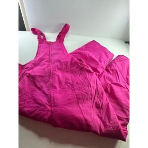 Vintage New Moves Pink Ski Bibs Womens 18 Insulated Snow Overalls 90s Retro